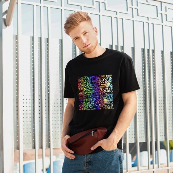 Men's Color Changing Graphic T-Shirt‎ Black Size 2X Crewneck Men's Tee - Picture 6 of 7